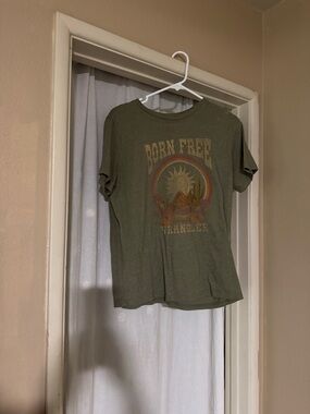 Wrangler Olive Green 'Born Free' Graphic Tee